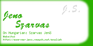 jeno szarvas business card